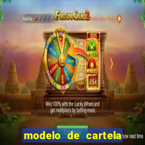 modelo de cartela de bingo em branco