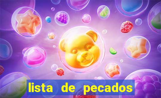 lista de pecados para confessar